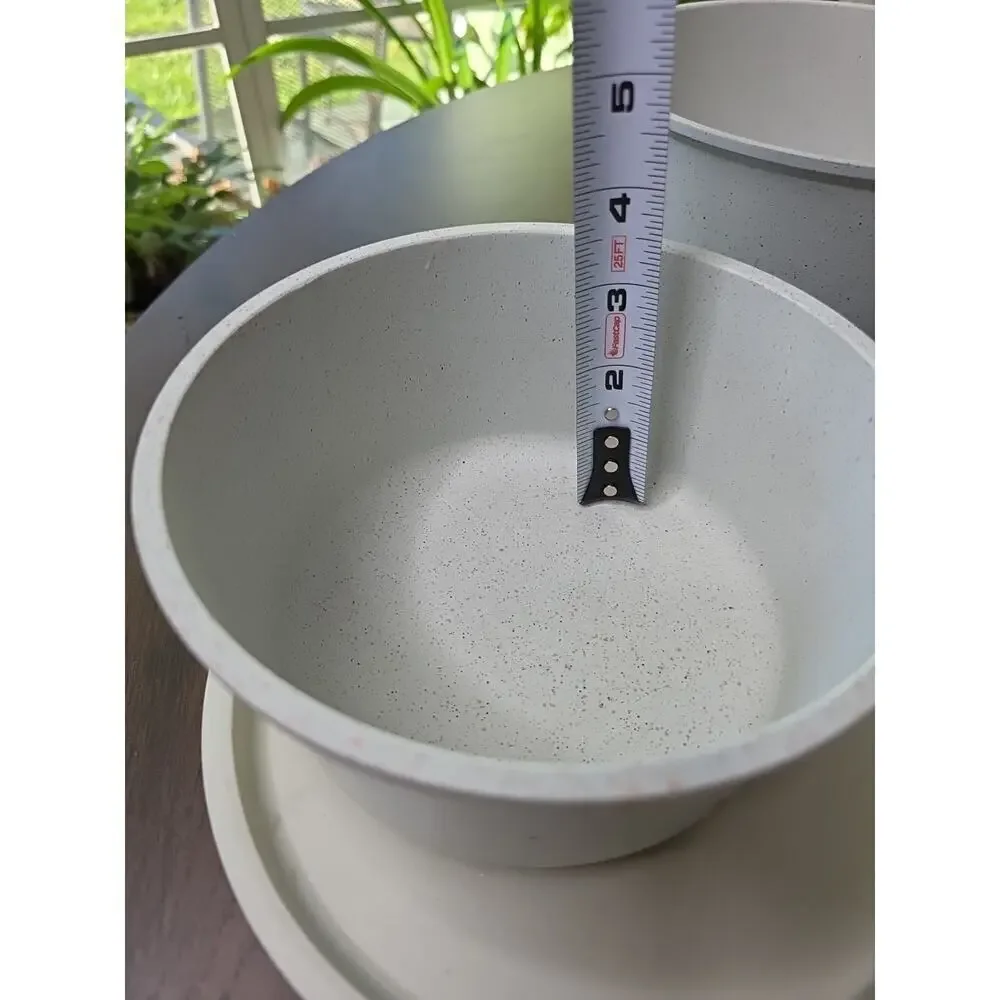 Sensarte 6 Cream Ceramic Coated Square Skillet Ribbed Fry Pans Pots Preowned‎